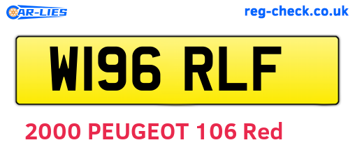 W196RLF are the vehicle registration plates.