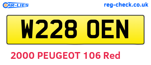 W228OEN are the vehicle registration plates.