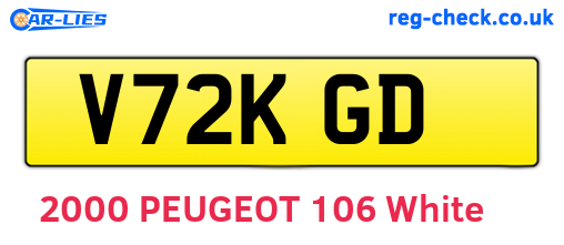 V72KGD are the vehicle registration plates.