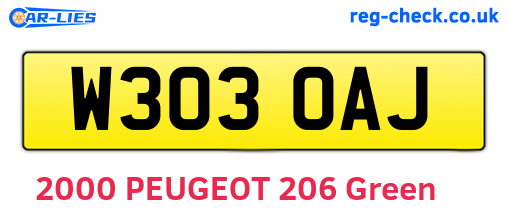 W303OAJ are the vehicle registration plates.