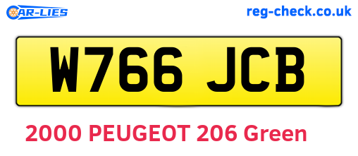 W766JCB are the vehicle registration plates.