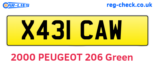 X431CAW are the vehicle registration plates.