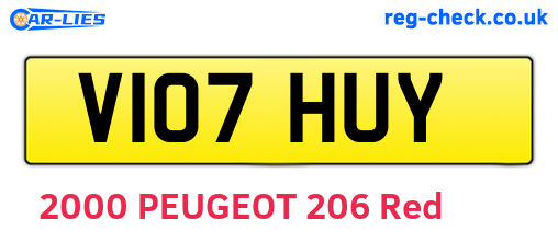 V107HUY are the vehicle registration plates.