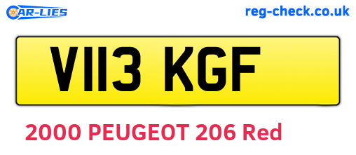 V113KGF are the vehicle registration plates.
