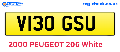 V130GSU are the vehicle registration plates.