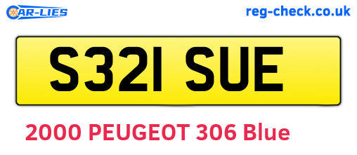 S321SUE are the vehicle registration plates.