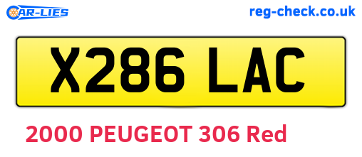 X286LAC are the vehicle registration plates.