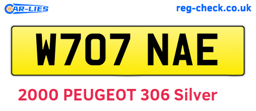 W707NAE are the vehicle registration plates.