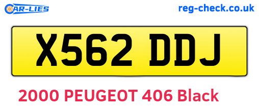 X562DDJ are the vehicle registration plates.