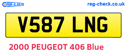 V587LNG are the vehicle registration plates.