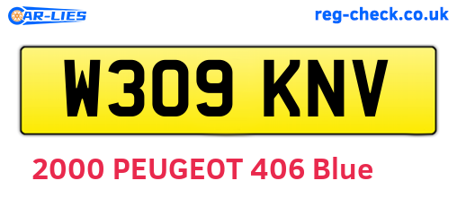 W309KNV are the vehicle registration plates.