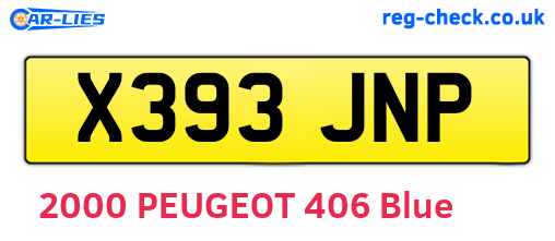 X393JNP are the vehicle registration plates.