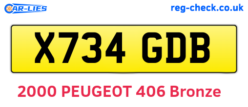 X734GDB are the vehicle registration plates.