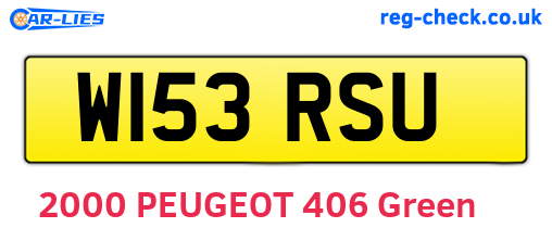 W153RSU are the vehicle registration plates.