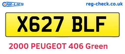 X627BLF are the vehicle registration plates.