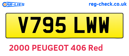 V795LWW are the vehicle registration plates.