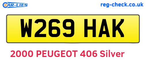 W269HAK are the vehicle registration plates.