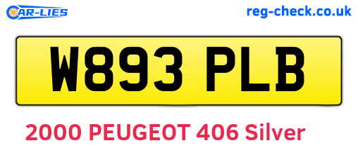 W893PLB are the vehicle registration plates.