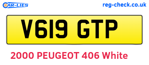 V619GTP are the vehicle registration plates.