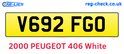 V692FGO are the vehicle registration plates.