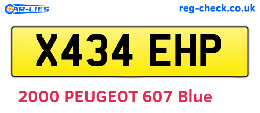X434EHP are the vehicle registration plates.