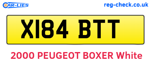 X184BTT are the vehicle registration plates.