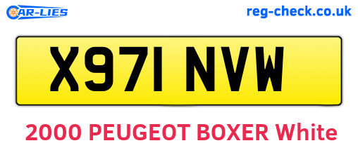 X971NVW are the vehicle registration plates.