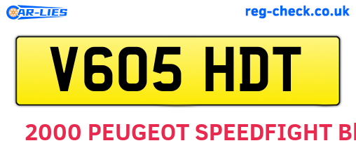 V605HDT are the vehicle registration plates.