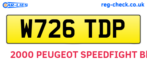 W726TDP are the vehicle registration plates.