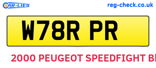 W78RPR are the vehicle registration plates.