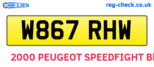 W867RHW are the vehicle registration plates.
