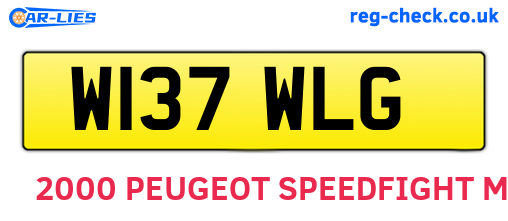 W137WLG are the vehicle registration plates.