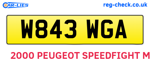 W843WGA are the vehicle registration plates.
