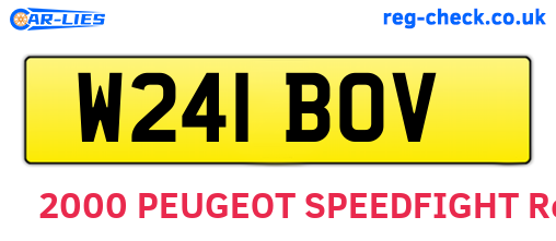 W241BOV are the vehicle registration plates.