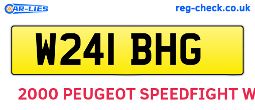 W241BHG are the vehicle registration plates.