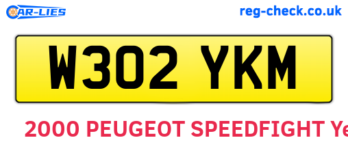 W302YKM are the vehicle registration plates.