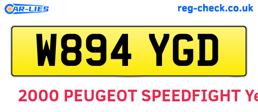 W894YGD are the vehicle registration plates.