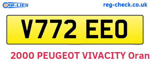 V772EEO are the vehicle registration plates.