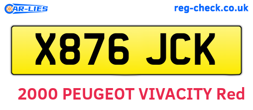 X876JCK are the vehicle registration plates.