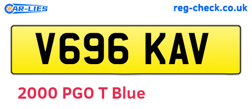 V696KAV are the vehicle registration plates.
