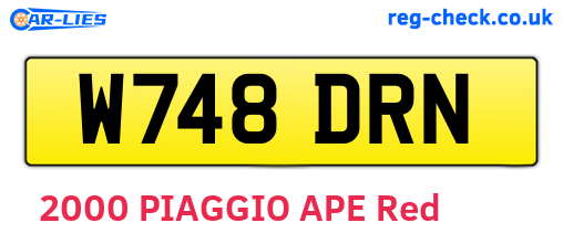 W748DRN are the vehicle registration plates.