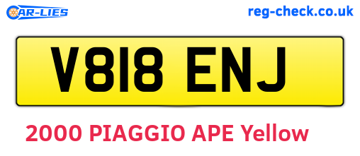 V818ENJ are the vehicle registration plates.