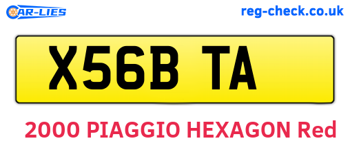 X56BTA are the vehicle registration plates.