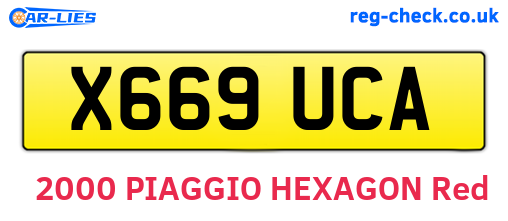 X669UCA are the vehicle registration plates.
