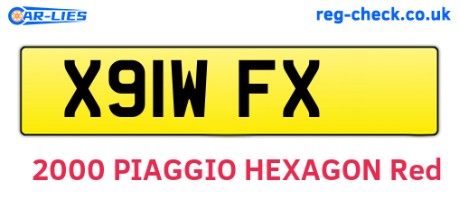 X91WFX are the vehicle registration plates.