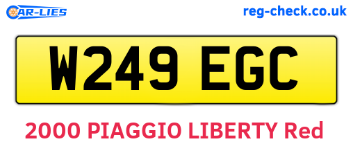 W249EGC are the vehicle registration plates.