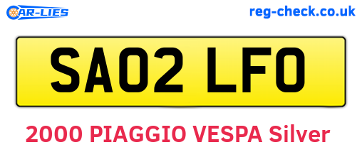 SA02LFO are the vehicle registration plates.