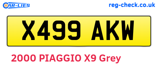 X499AKW are the vehicle registration plates.