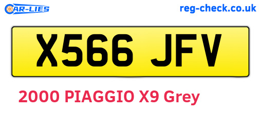 X566JFV are the vehicle registration plates.
