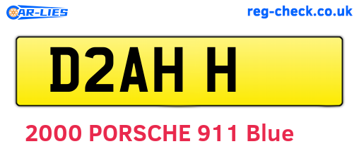 D2AHH are the vehicle registration plates.